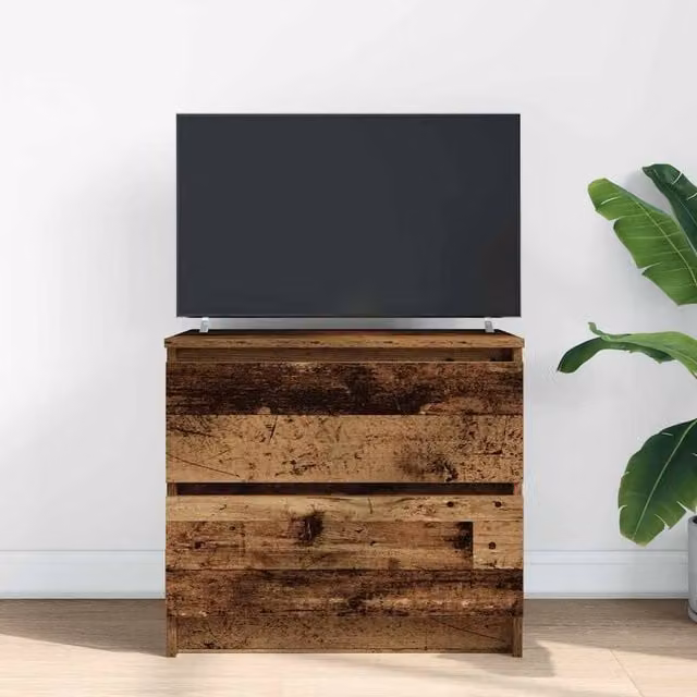 Berkfield Home Rustic TV Cabinet in Brown Old Wood, W/D/H: 60 x 35 x 54 cm