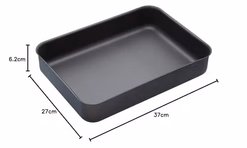 MasterClass Non-Stick Hard Anodised Rectangular Roasting Pan, Black, W/D/H: 37 x 26.5 x 6.5 cm – 8