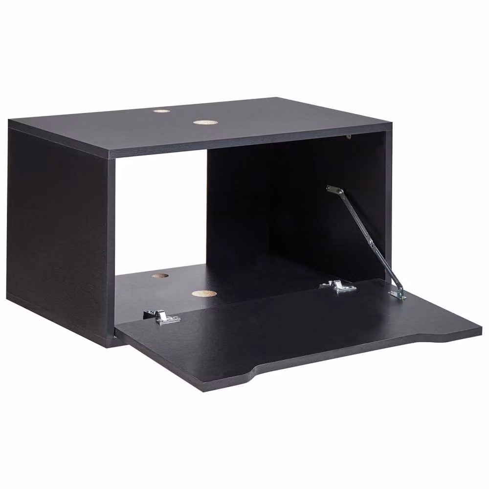 Wyld and Coco Black Wall-Mounted Washbasin Cabinet with Internal Shelves, W: 60 cm, D: 39 cm, H: 33 cm – 4