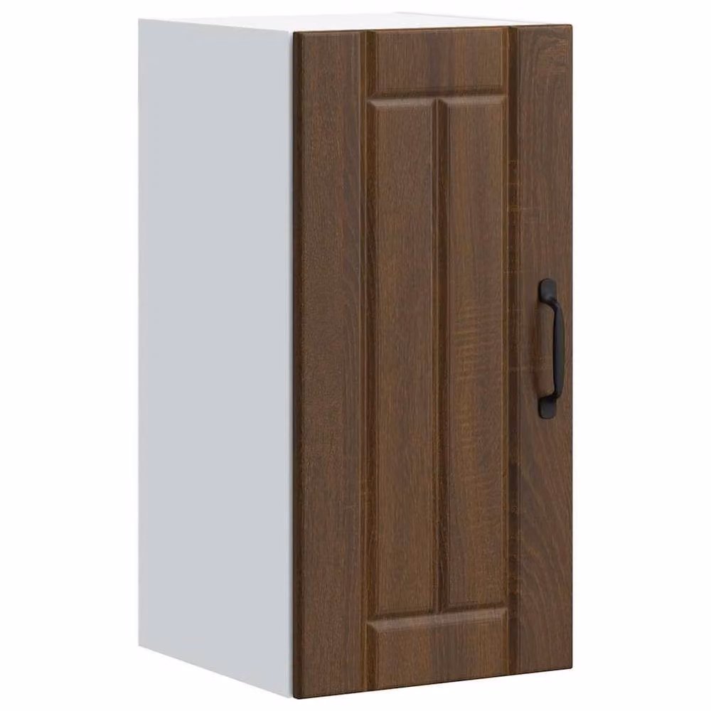 Berkfield Home Lucca Wall Mounted Kitchen Cabinet in Brown Oak with Glass Doors – 2