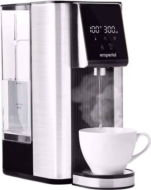 Emperial Hot Water Dispenser in Black and Silver with Removable Tank and PID Control