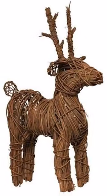 KDMD Standing Rattan Reindeer in Brown