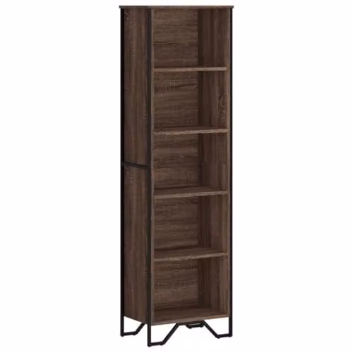 vidaXL Modern Brown Oak Bookcase in Engineered Wood, W: 50 cm, D: 31 cm, H: 169 cm – 1