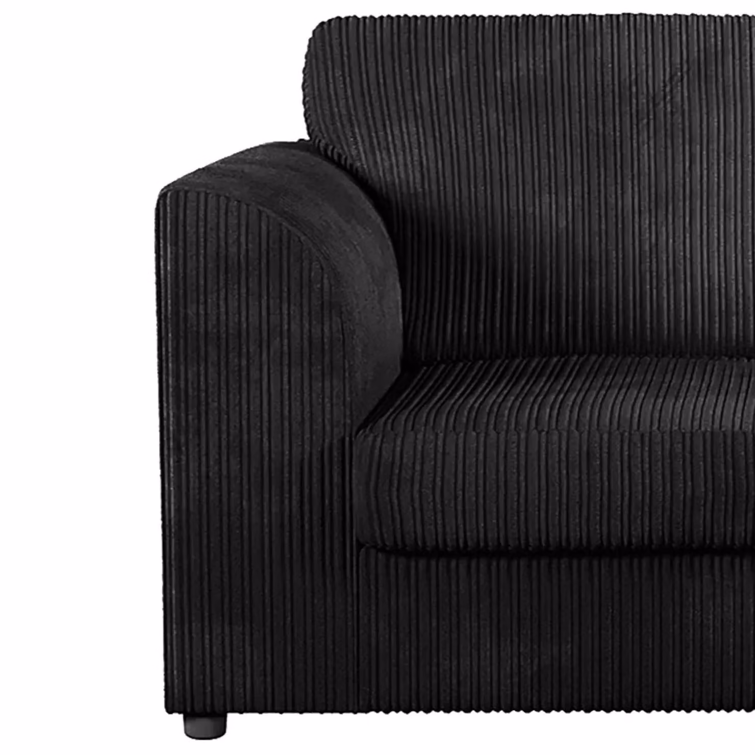 Furnishings For Less UK Luxor Jumbo Cord 3 + 2 Fabric Sofa Suite in Black – 4