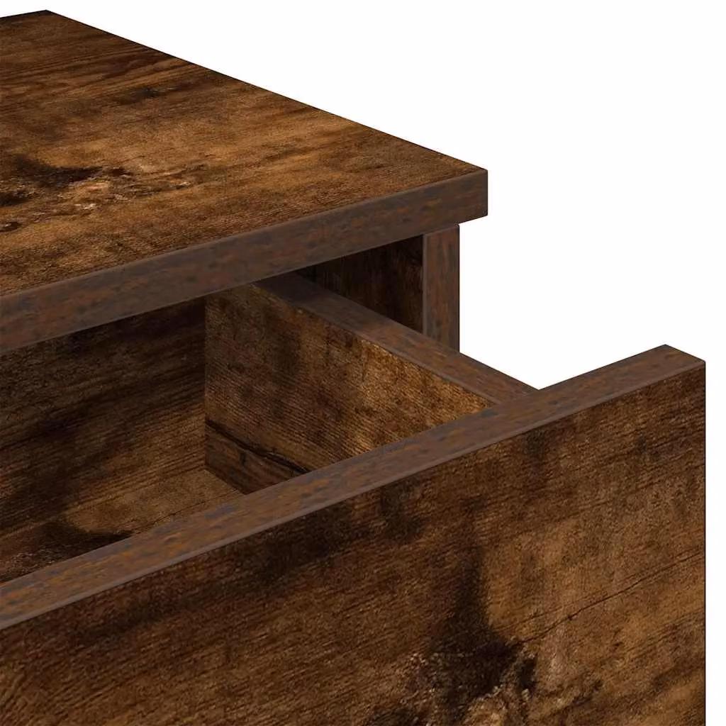 Berkfield Home Wall Shelf with Drawers in Smoked Oak Brown, W/D/H: 60 x 25 x 15 cm – 5