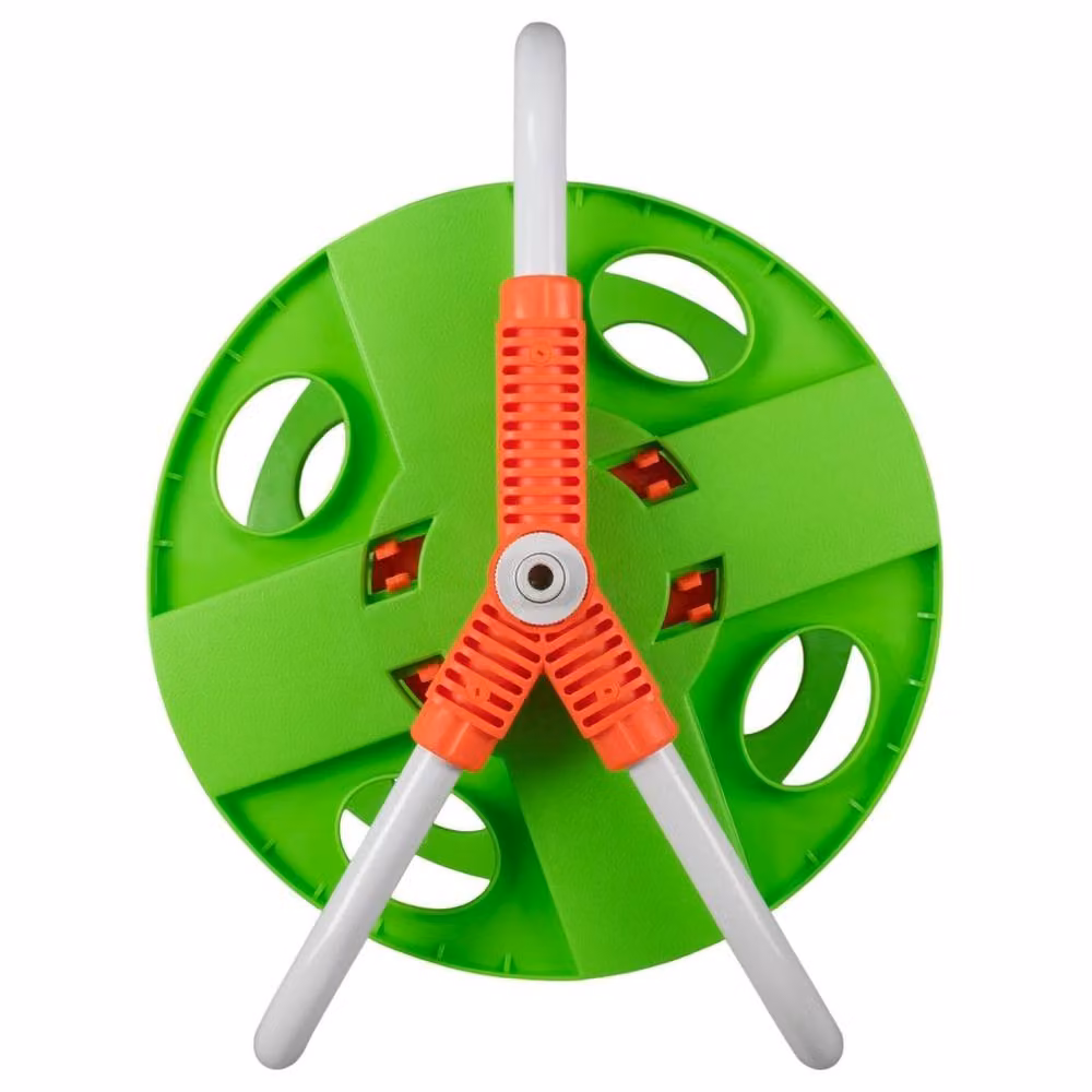 VOGREX Green Garden Hose Reel Cart with 20m 1/2 inch Hose and UV Resistant Crank Handle – 3