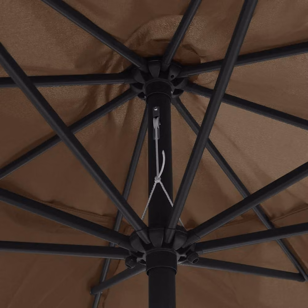 Berkfield Home Outdoor Parasol with Metal Pole, Beige, Diameter: 400 cm – 2