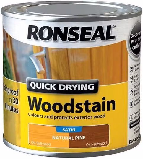 Ronseal Quick Dry Woodstain Satin Natural Pine 250 ml – 3