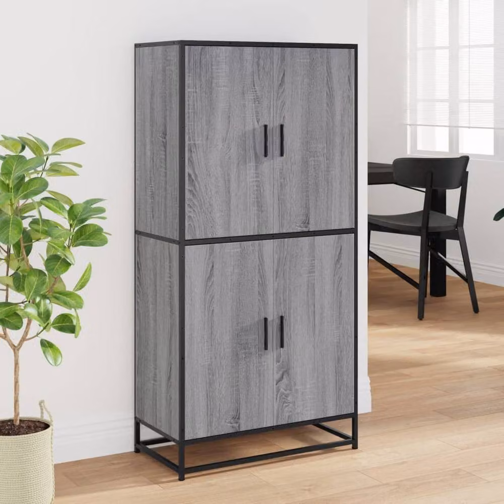Berkfield Home Grey Sonoma Highboard W/D/H: 68 x 35 x 139 cm – 3