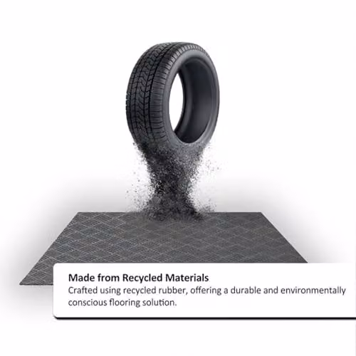 Oseasons Non-Slip Heavy Duty Floor Mat, Diamond Plate Design, Grey or Black, W: 120 cm x L: 5 m – 6