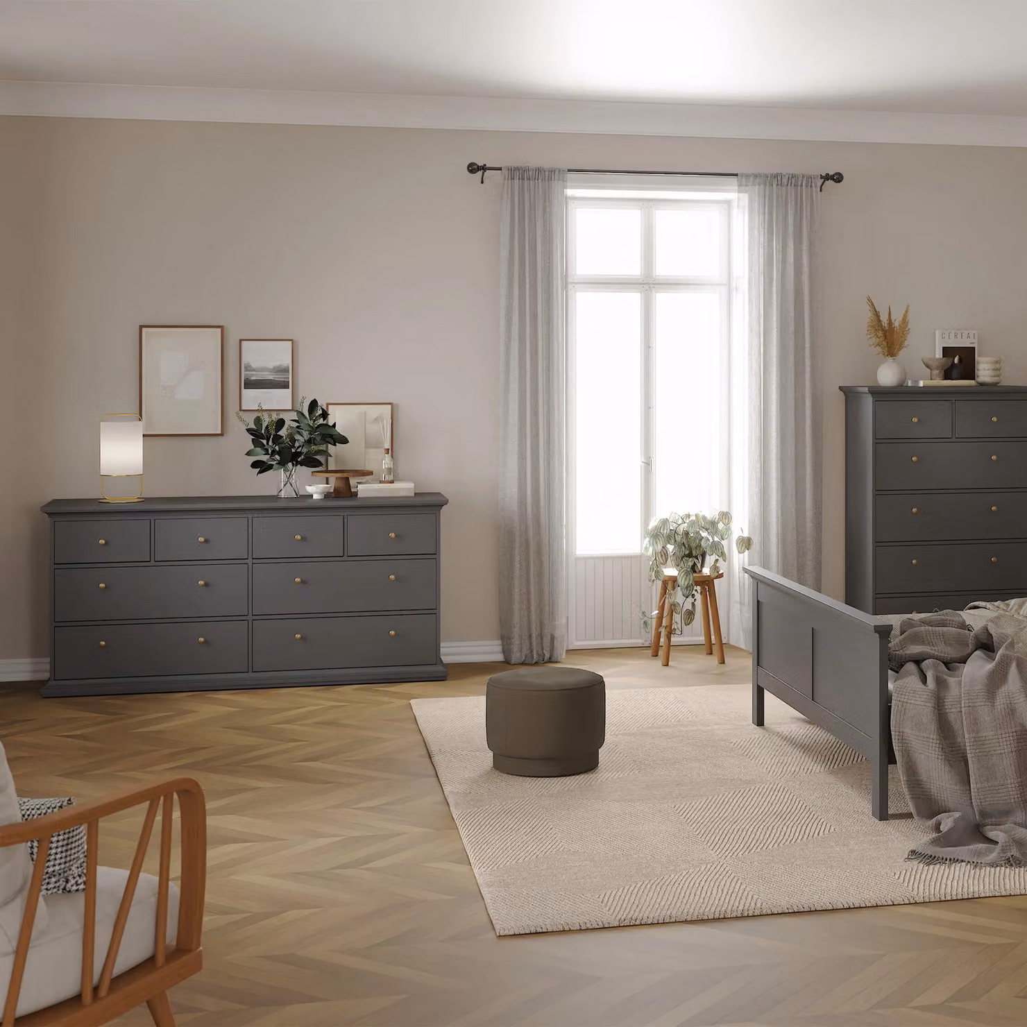 Furniture To Go Paris Chest of 8 Drawers in Grey Matt – 4