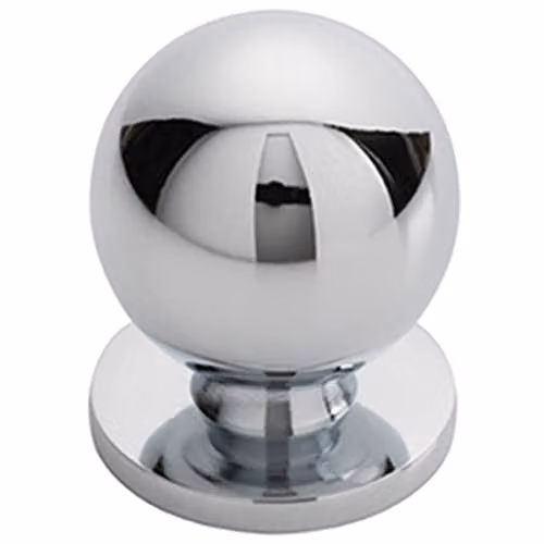 Loops Polished Chrome Solid Ball Cupboard Door Knob, 25mm Diameter