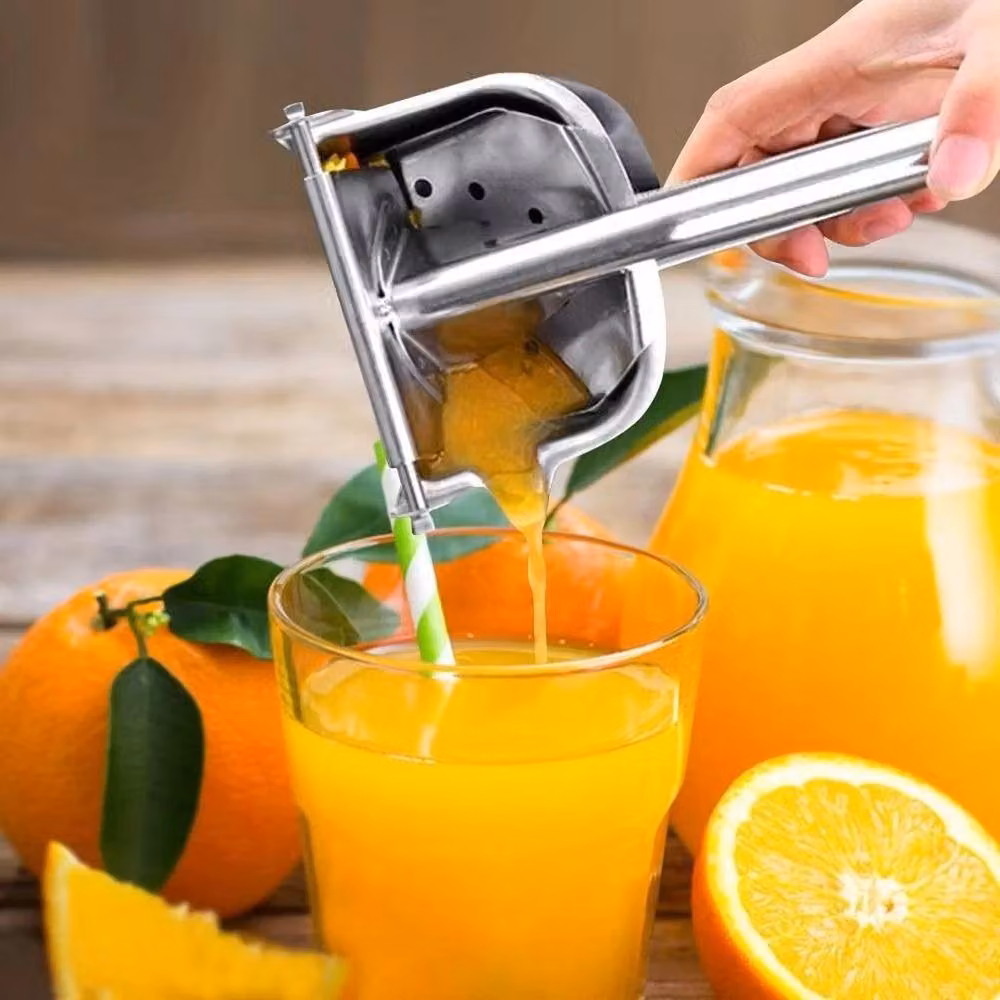 KORVIXA Stainless Steel Manual Citrus Press Juicer in Silver – 3