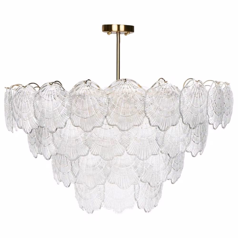 Wyld and Coco Glass and Brass Chandelier Pendant in Bronze and Gold/Brass, Diameter: 80 cm – 2