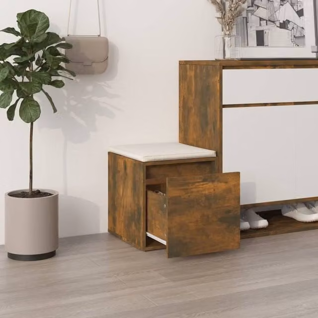 Berkfield Home Stylish Box Drawer in Smoked Oak Brown, W/D/H: 40.5 x 40 x 40 cm – 1