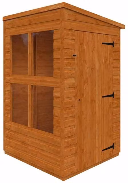 Buttercup Farm 4x4 Flex Pent Summerhouse Garden Sunroom in Burnt Orange and Grey, 12mm Wood Panels, W/D/H: 120 x 115 x 203 cm – 1