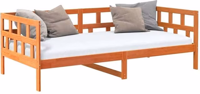 Berkfield Home Beautiful Day Bed in Wax Brown Solid Pine Wood, W/D/H: 200 x 90 x 68.5 cm – 1