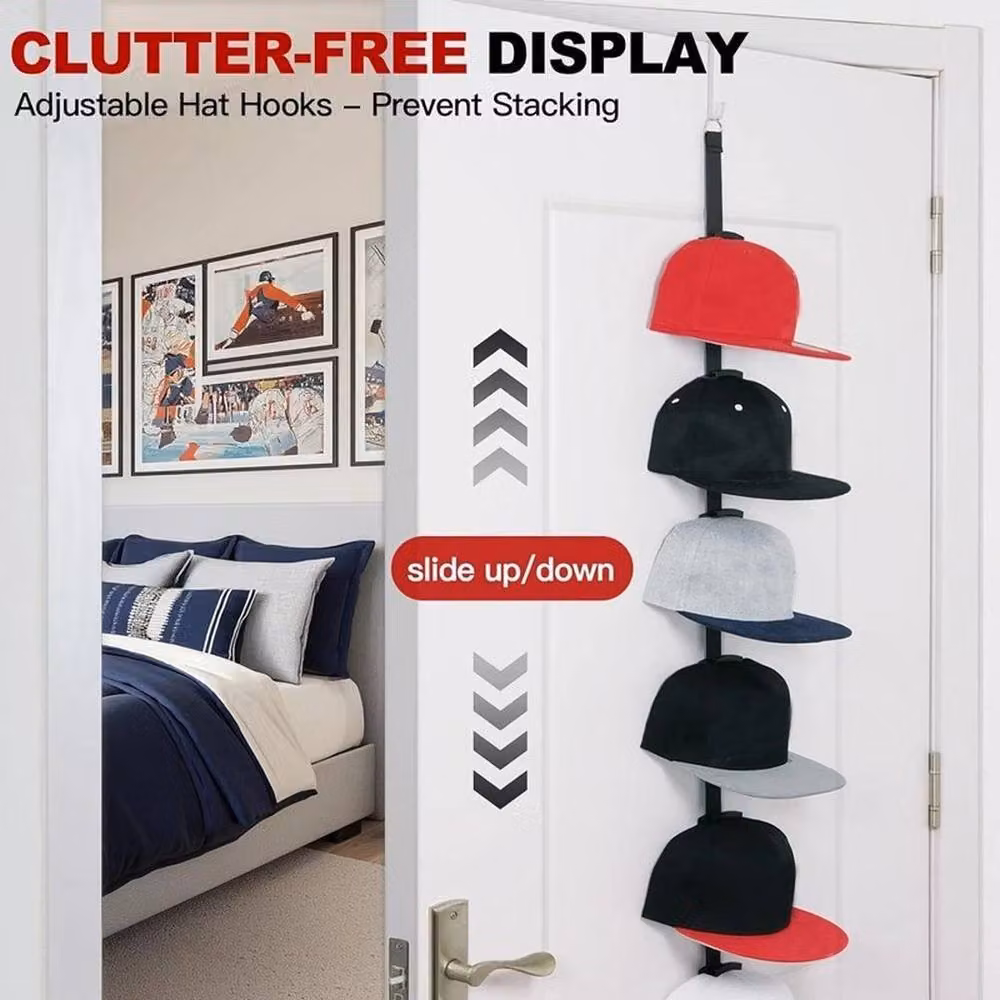 PAWNORA Non-Slip Plastic Baseball Cap Hanging Rack in Black – 3