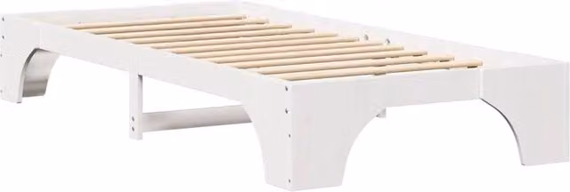 Berkfield Home Minimalist White Solid Pine Wood Bed Frame W: 80 cm, L: 200 cm