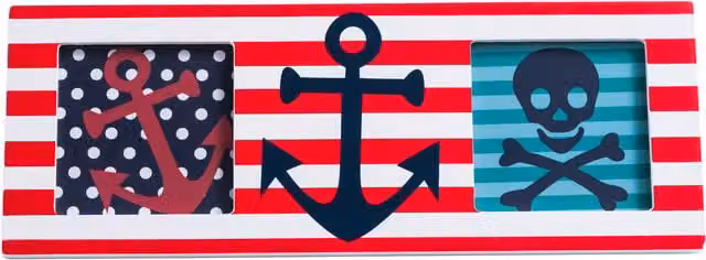 Orsina Pirate Multi Photo Frame, Rectangular Maritime Design in Multicolour Wood for Children's Wall Decor – 1