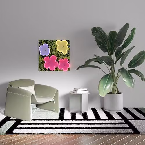 YELLOWPOP Andy Warhol Flowers LED Neon Sign, Multicolour Wall Decor with Dimmable RGB Lighting – 3