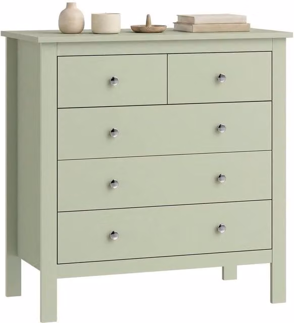 SPETLEK Modern 5 Drawer Chest of Drawers in Green – 1