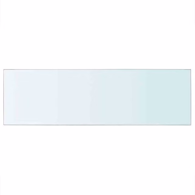 Berkfield Home Wall Mounted Glass Shelf Panel, Transparent, W: 80 cm, D: 25 cm, H: 1.5 cm