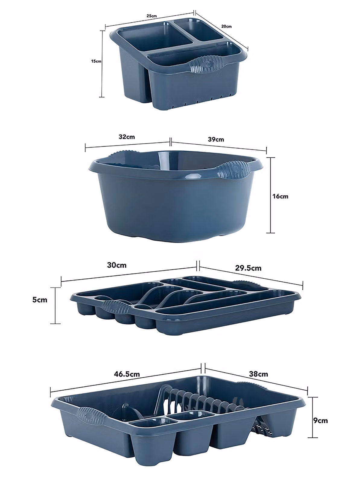 Wham Casa 4 Piece Plastic Kitchen Set in Blue – 2