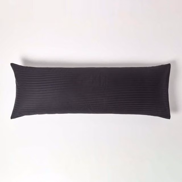 Homescapes Black Combed Cotton Percale Body Size Pillowcase
