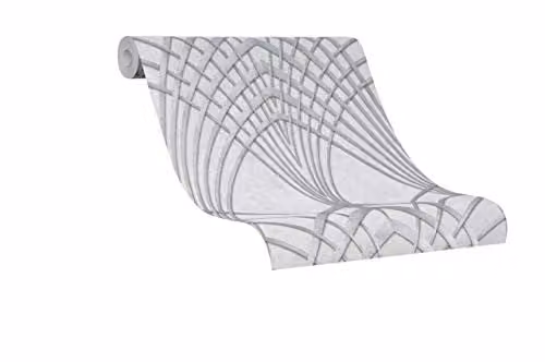 Marburg Grey and Silver Geometric Pattern Wallpaper with Abstract Art Deco Design, W: 0.53 m, L: 10.05 m