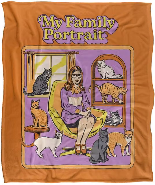 Steven Rhodes My Family Portrait Multicolour Fleece Throw Blanket W/D/H: 152 x 127 cm – 1