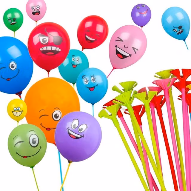 SHATCHI Pack of 100 Multicolour Plain Latex Balloons, 30.48 cm