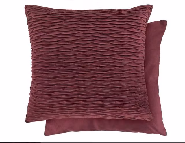 New Edge Blinds Millie Collection Soft Velvet Square Cushion Cover in Red, W/D/H: 43 x 43 x 43 cm