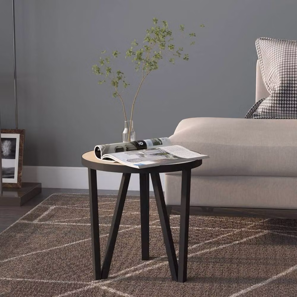 Berkfield Home Sonoma Oak Tea Table in Light Tan, Diameter: 35 cm – 2