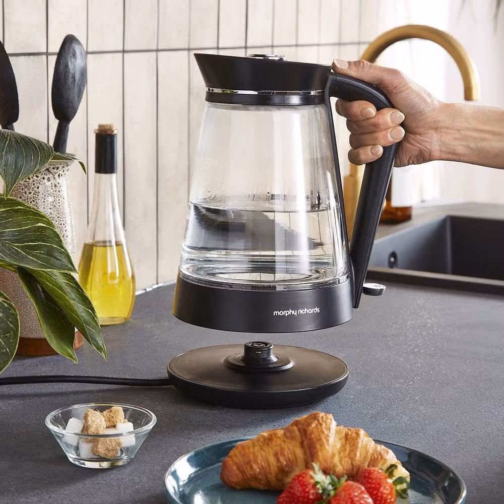 Morphy Richards Glass Jug Kettle, 1.7 l, Transparent with Blue Light Indicator – 9