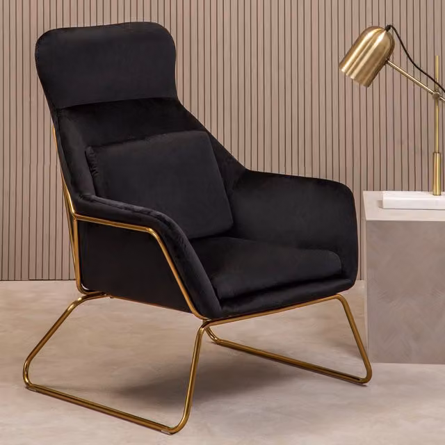 Orsina Stockholm Black Velvet Armchair