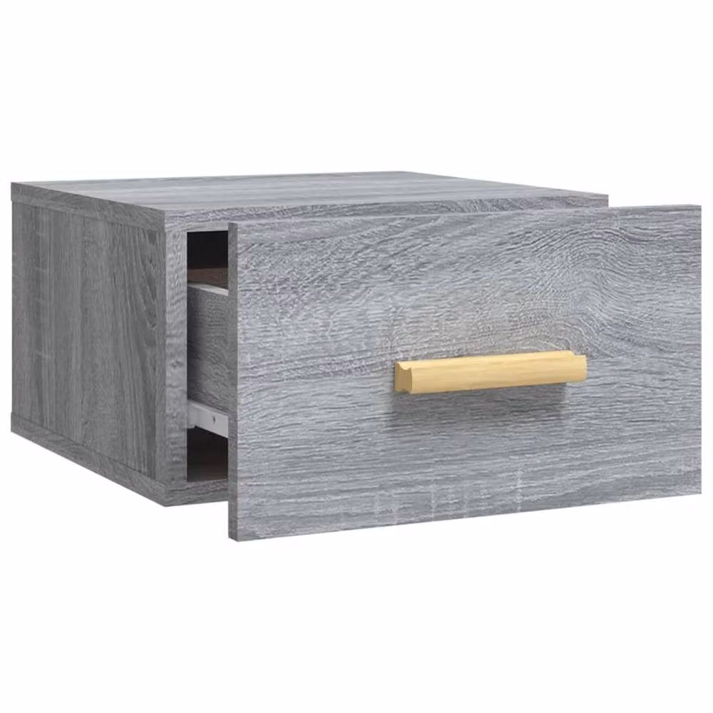 Berkfield Home Wall-mounted Bedside Cabinets, 2 Piece, Grey Sonoma, W/D/H: 35 x 35 x 20 cm – 3