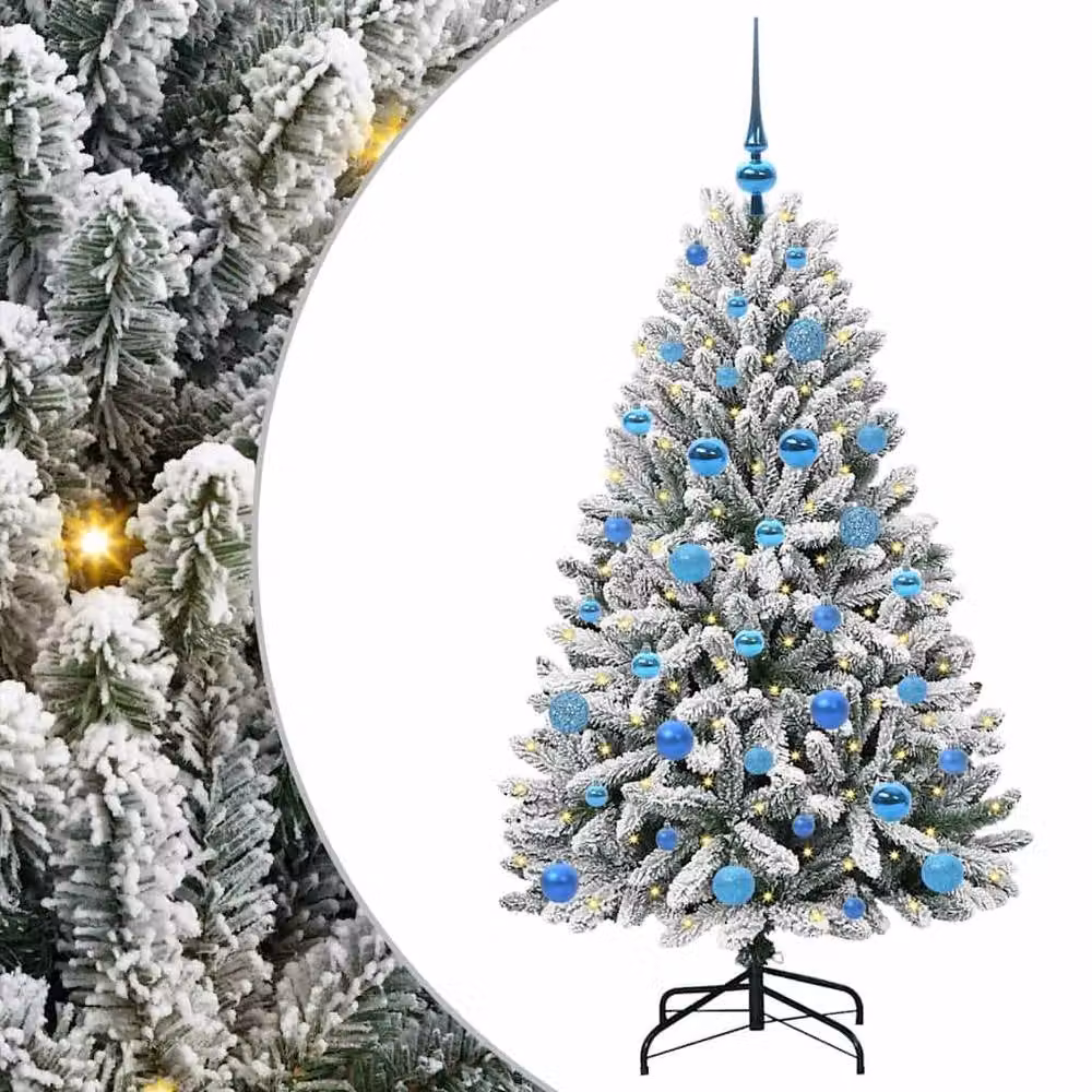 Berkfield Home Elegant Artificial Christmas Tree in Green and White, Height: 150 cm – 3