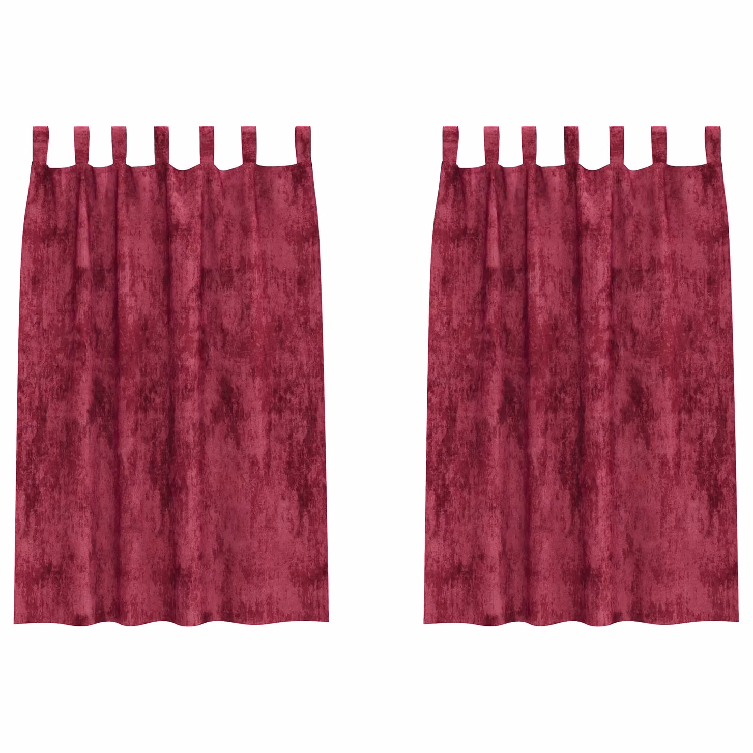 Berkfield Home Velvet Eyelet Curtains, 2 Pack, Red, H 175 cm x W 140 cm – 2