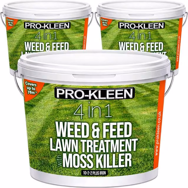 ProKleen 4 in 1 Weed and Feed Lawn Treatment with Moss Killer, 7.5 kg