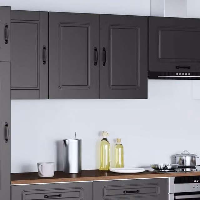 Berkfield Home Kalmar Wall Mounted Kitchen Cabinet in Black Matt MDF