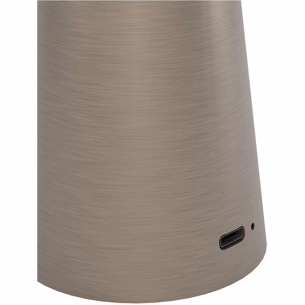 Loops Modern LED Table Lamp in Bronze and Brown with USB Charging – 3