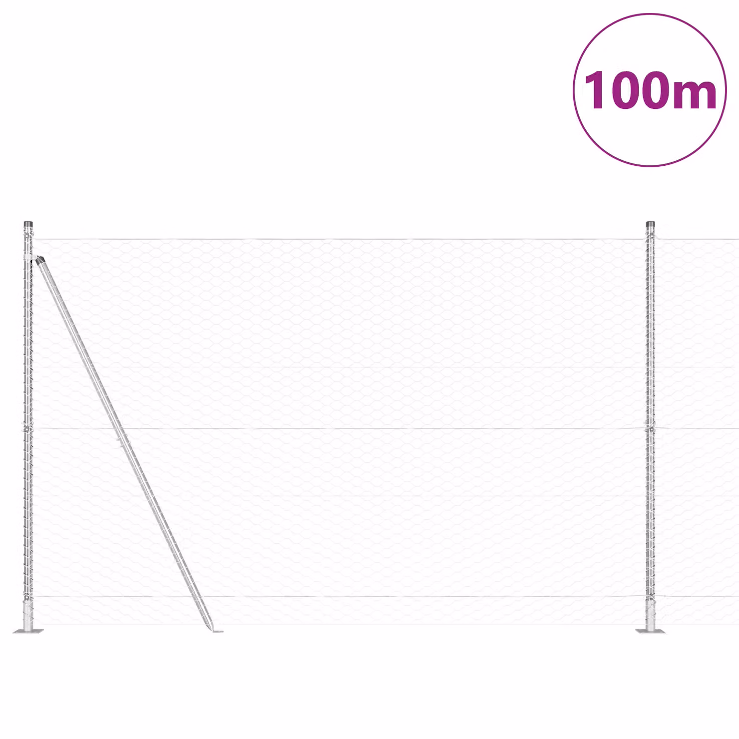 Berkfield Home Hexagon Wire Mesh Fence, Galvanised Steel, Silver, H: 1.5 m x W: 100 m – 2