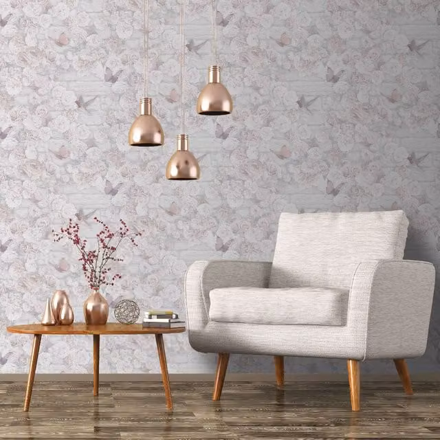 Superfresco Easy Pink Flower Floral Botanical Wallpaper in Pink and White
