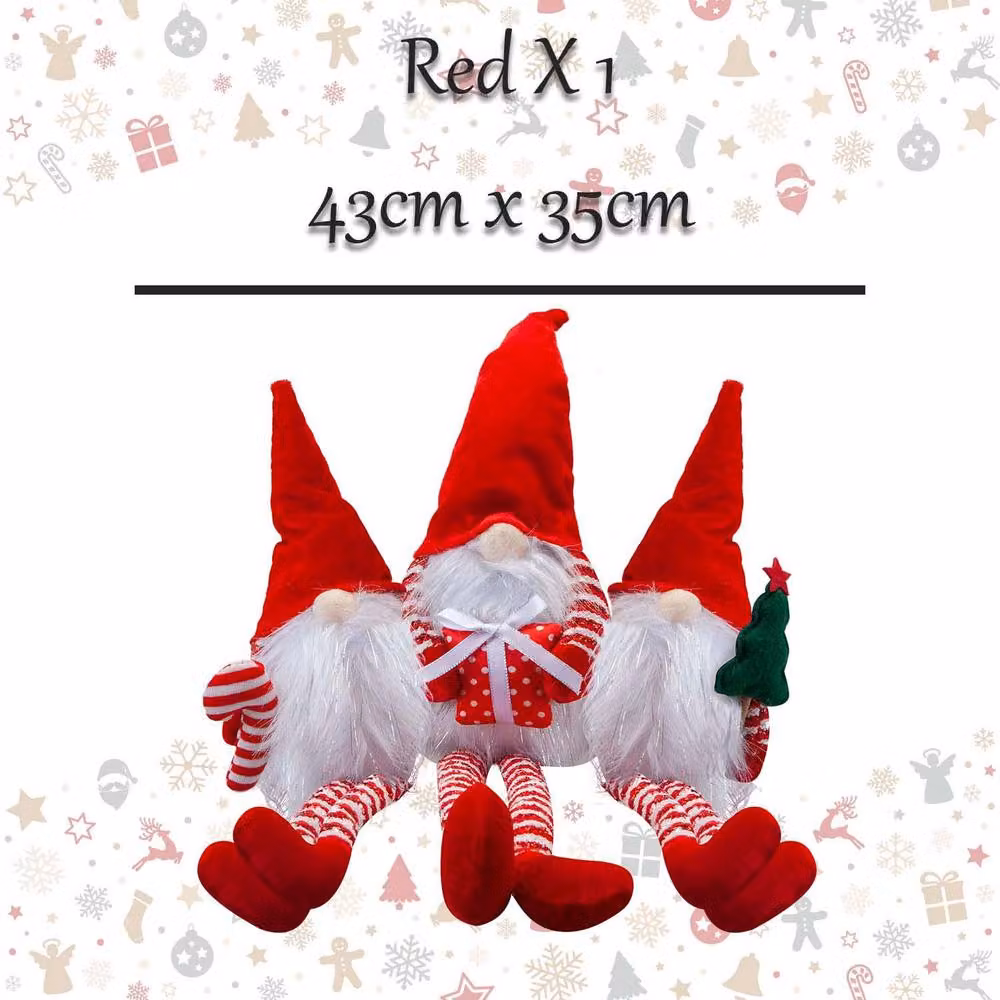 VFM e-Store Christmas Gonk Decoration in Red and White, H 43 cm x W 35 cm x D 35 cm – 2