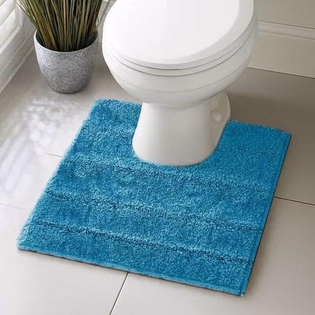 Velosso Lexington Jade Microfibre Bath and Pedestal Mat with Non-Slip Backing, Small