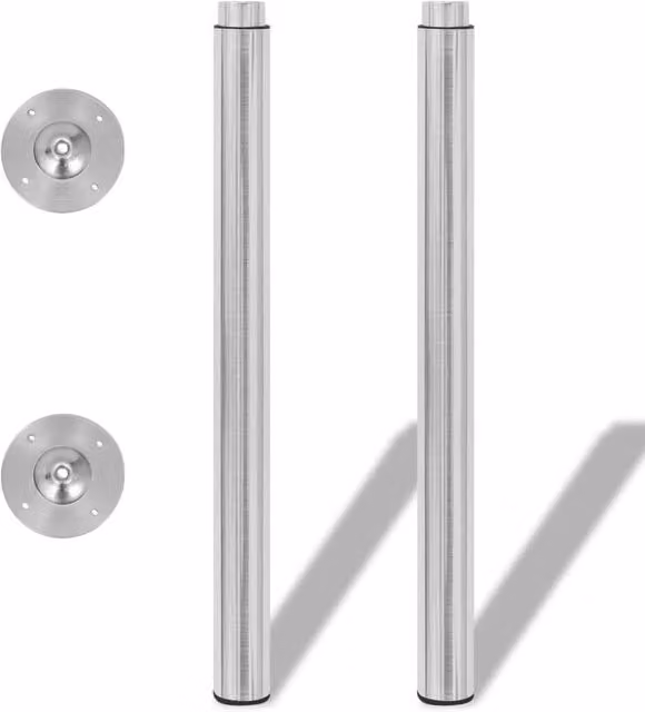 Berkfield Home Telescopic Metal Table Legs, 4 Piece Set, Silver, Height: 710 mm - 1100 mm