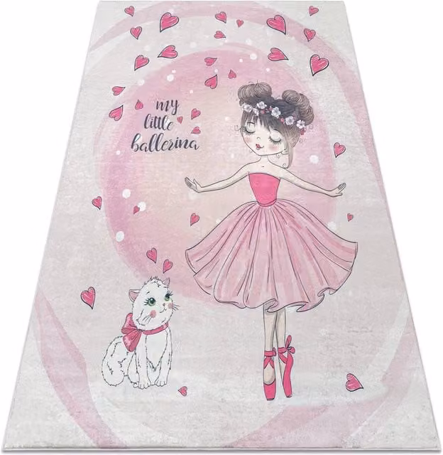 RugsX Bambino Kids Motif Rug in Pink, W: 200 cm, D: 290 cm