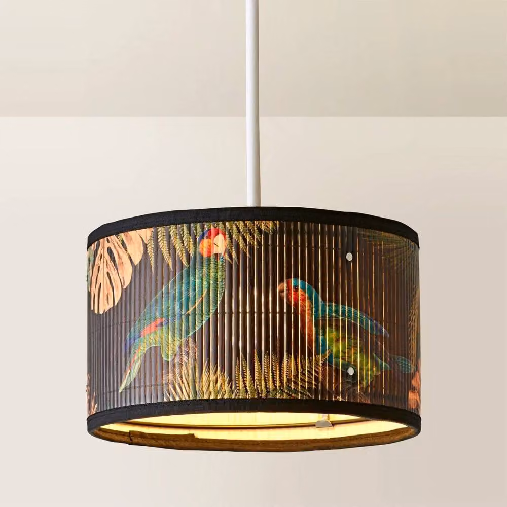 FORGEVIO Multicolour Fabric Cylinder Lampshade Easy Fit Ceiling Lamp – 2