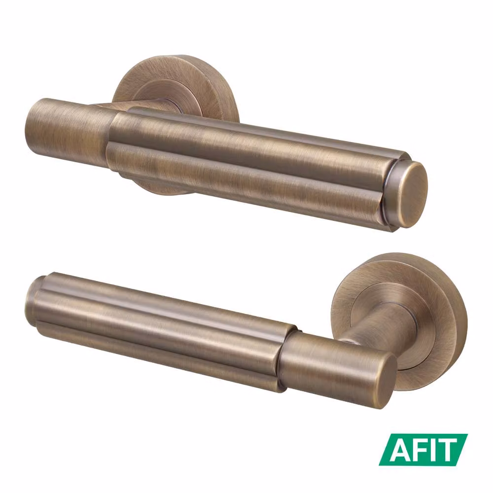 AFIT Antique Brass Fire Door Handle Internal Lever On Rose in Bronze – 2